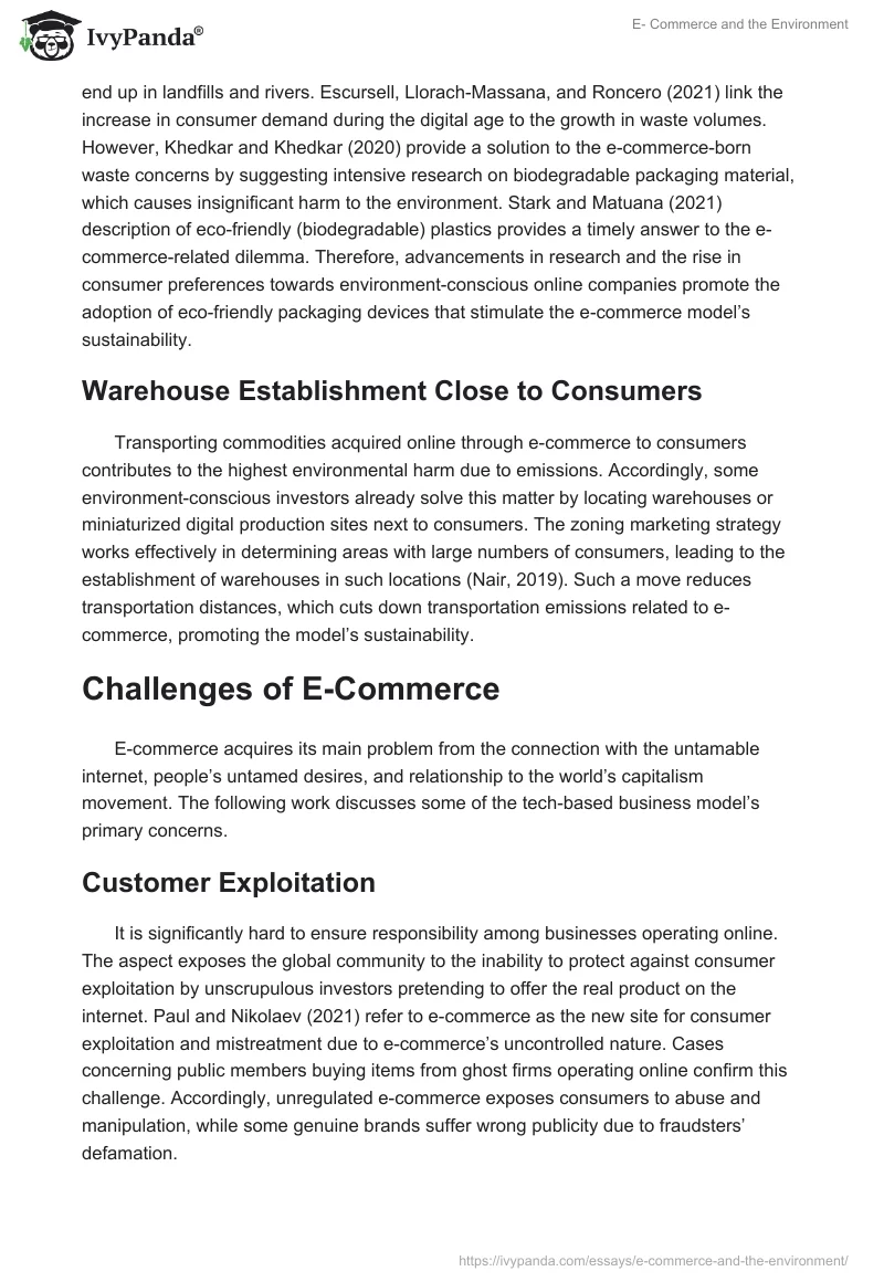 E- Commerce and the Environment. Page 5