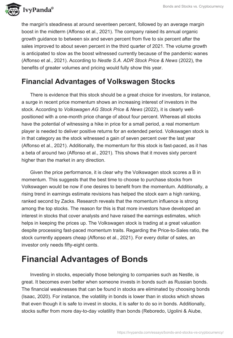 Bonds and Stocks vs. Cryptocurrency. Page 2