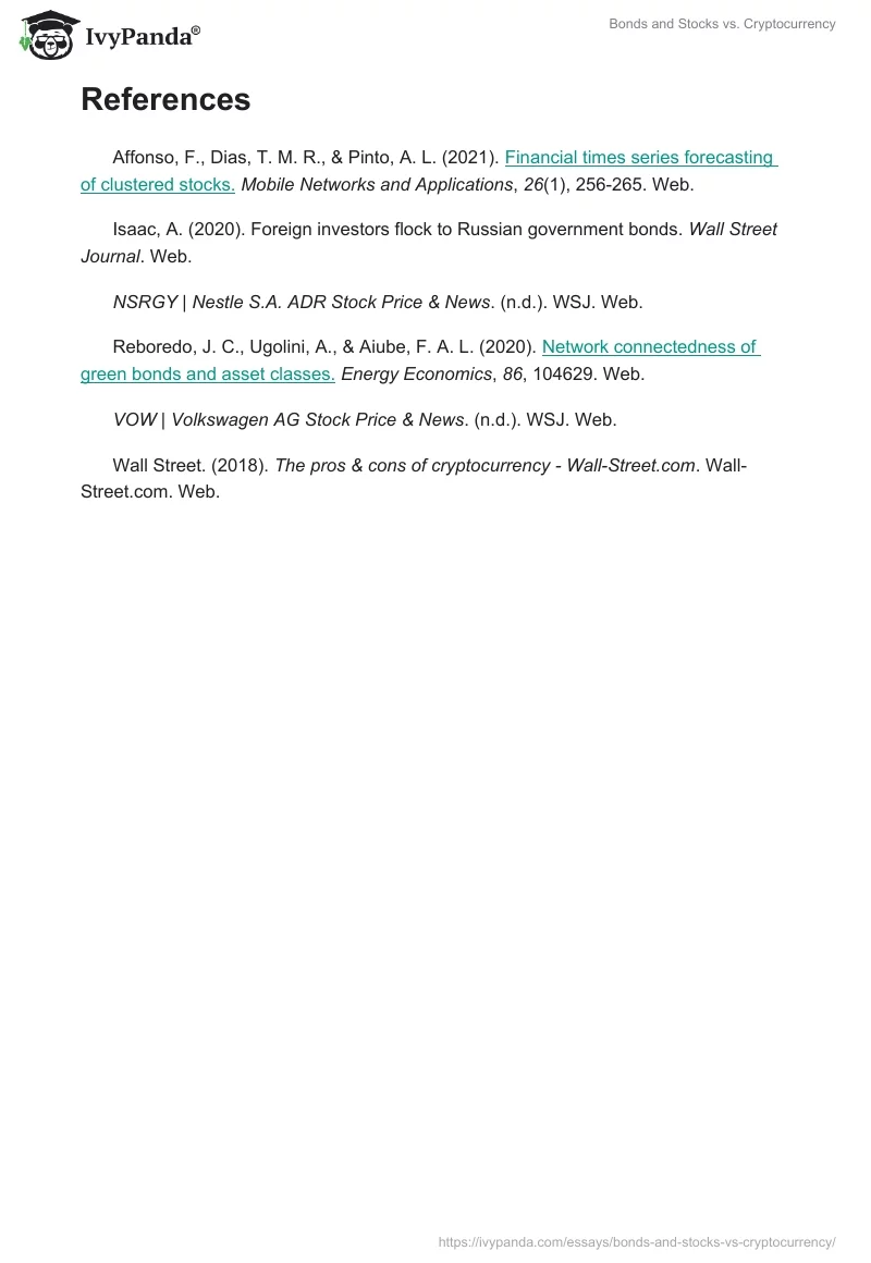 Bonds and Stocks vs. Cryptocurrency. Page 4