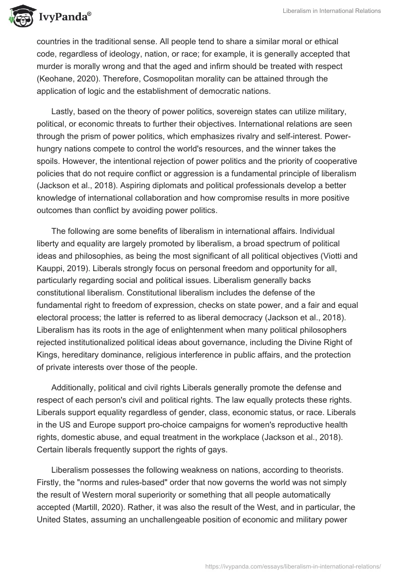 Liberalism in International Relations. Page 3