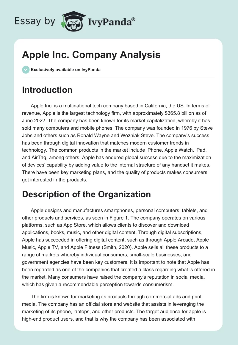 Apple Inc. Company Analysis. Page 1