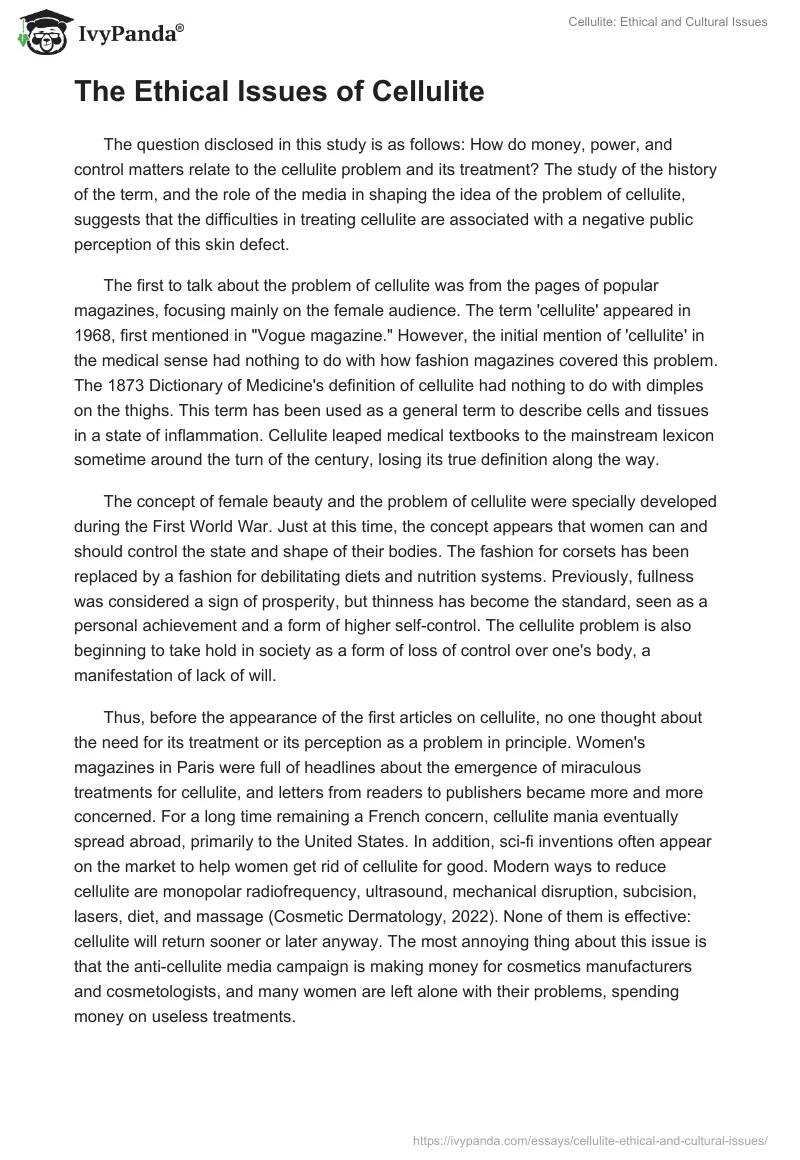 Cellulite: Ethical and Cultural Issues. Page 2