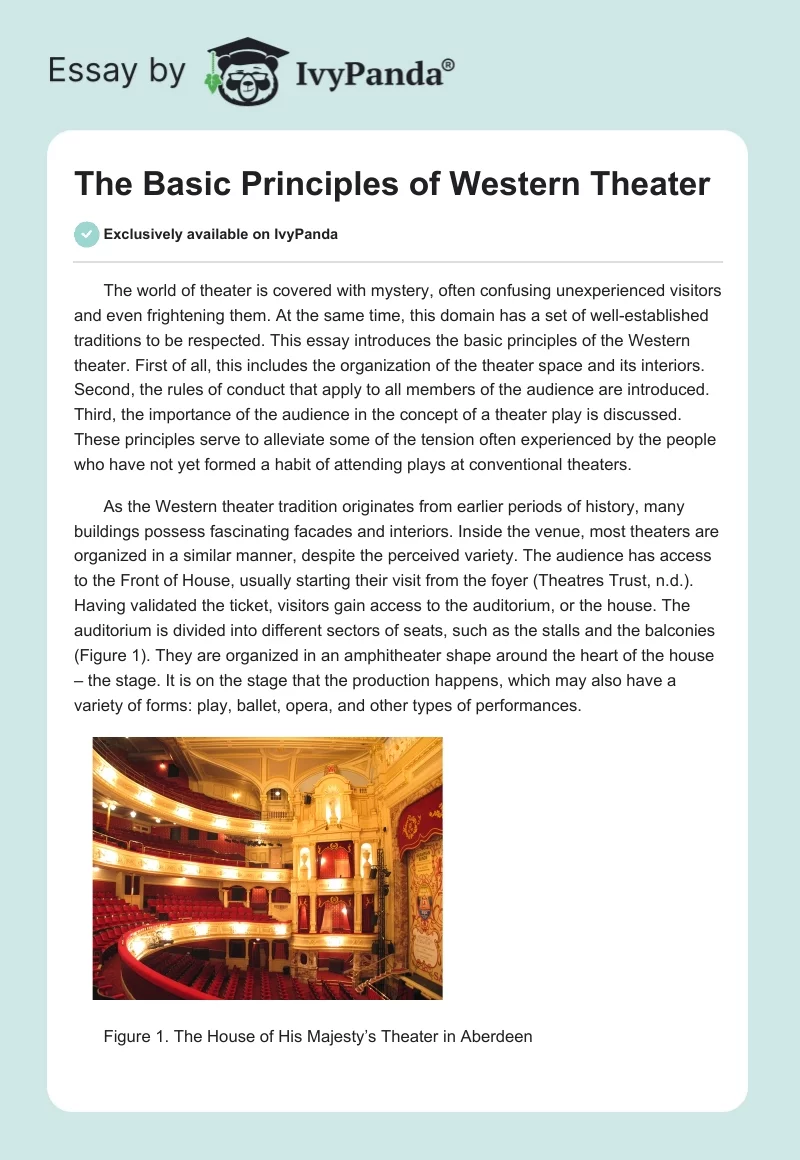 The Basic Principles of Western Theater. Page 1