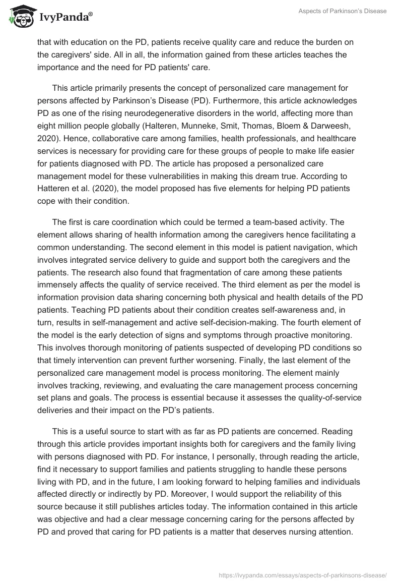 Aspects of Parkinson’s Disease. Page 3