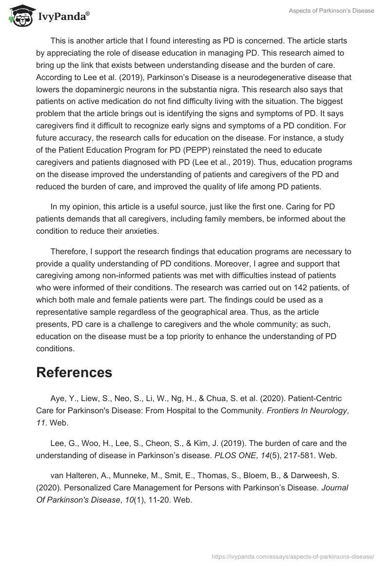 Aspects of Parkinson’s Disease. Page 4