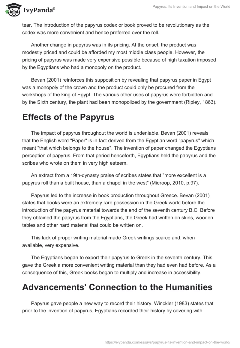 Papyrus: Its Invention and Impact on the World. Page 3