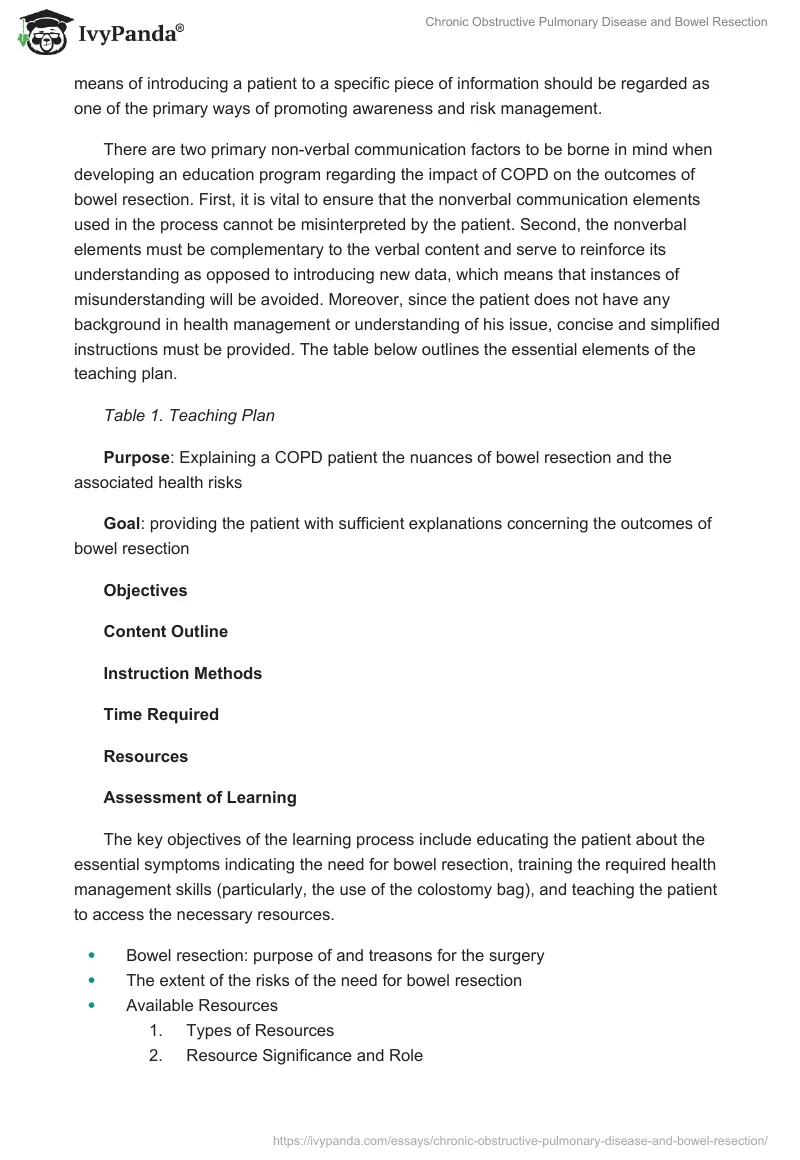 Chronic Obstructive Pulmonary Disease and Bowel Resection. Page 2