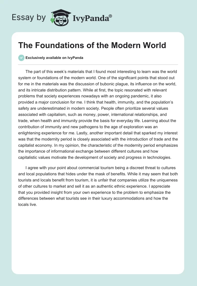 The Foundations of the Modern World. Page 1