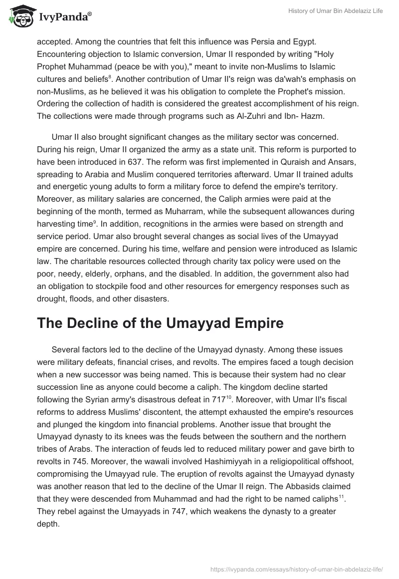 History of Umar Bin Abdelaziz Life. Page 4