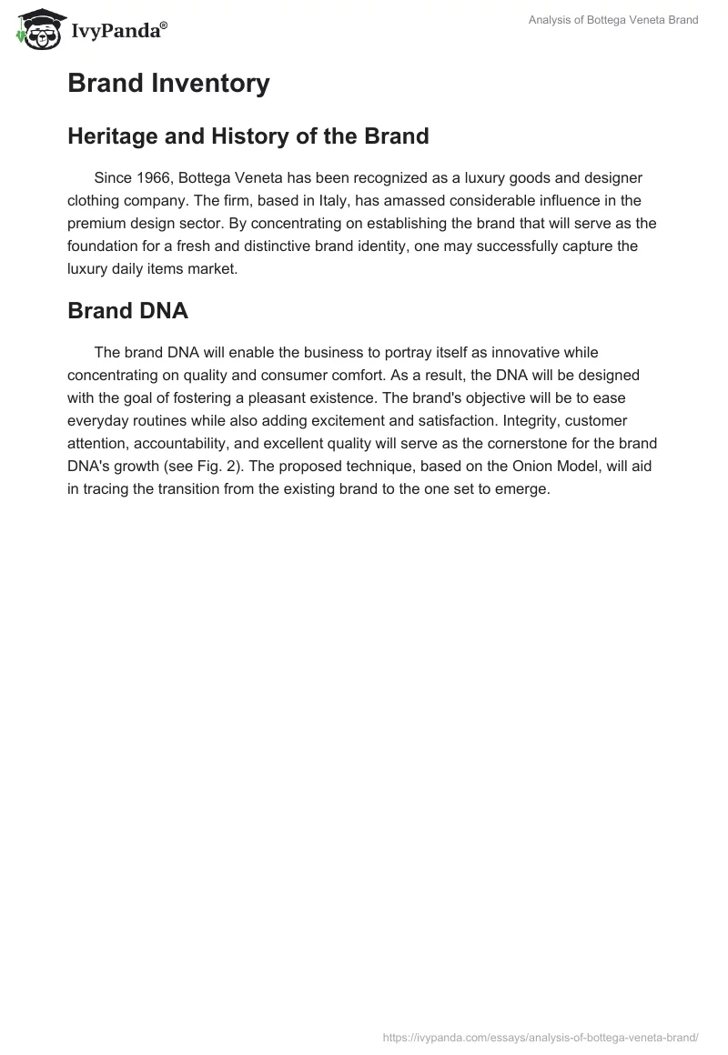 Analysis of Bottega Veneta Brand. Page 3