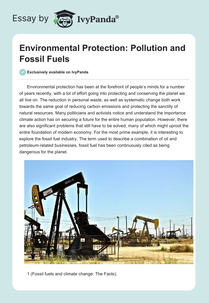Environmental Protection: Pollution and Fossil Fuels. Page 1