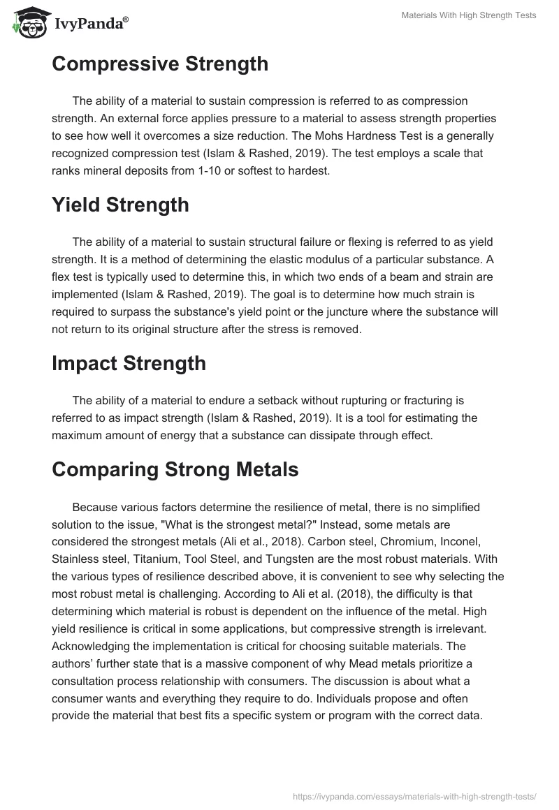 Materials With High Strength Tests. Page 2