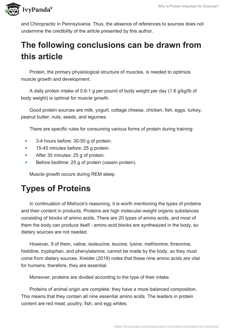 Why Is Protein Important for Exercise?. Page 2