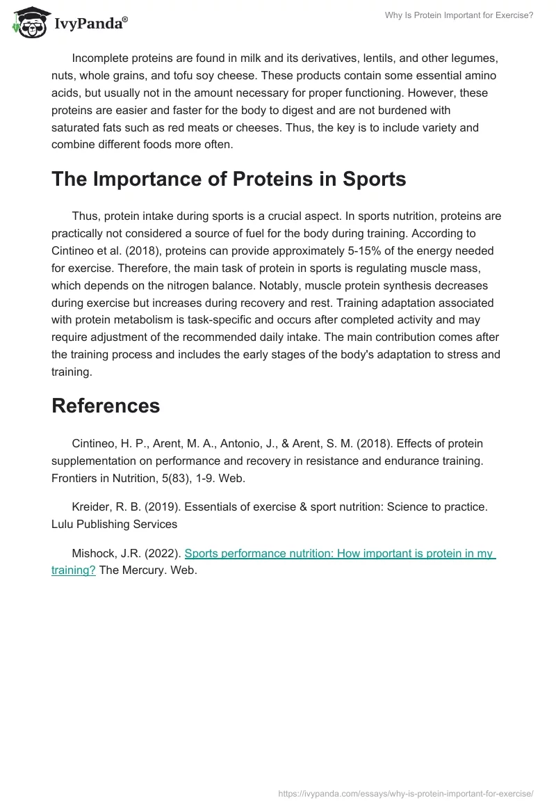 Why Is Protein Important for Exercise?. Page 3