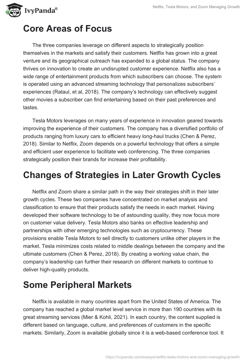 Netflix, Tesla Motors, and Zoom Managing Growth. Page 2