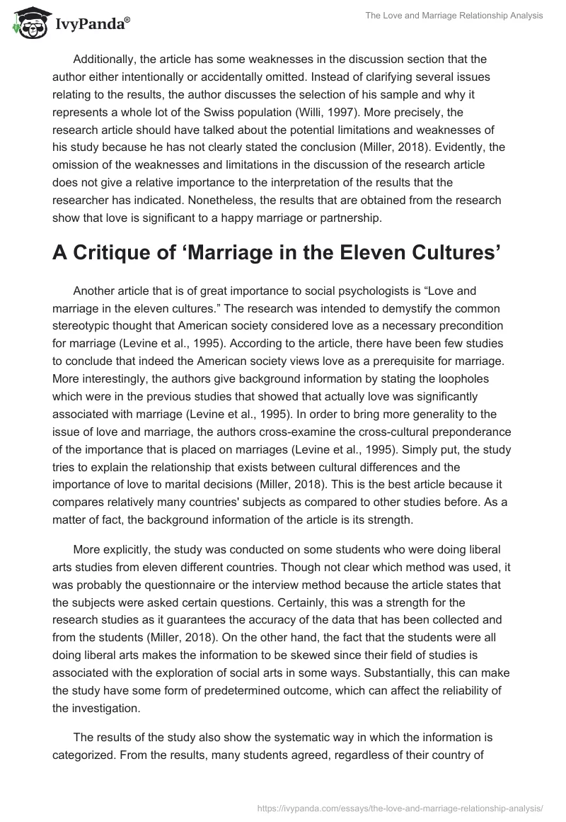The Love and Marriage Relationship Analysis. Page 3
