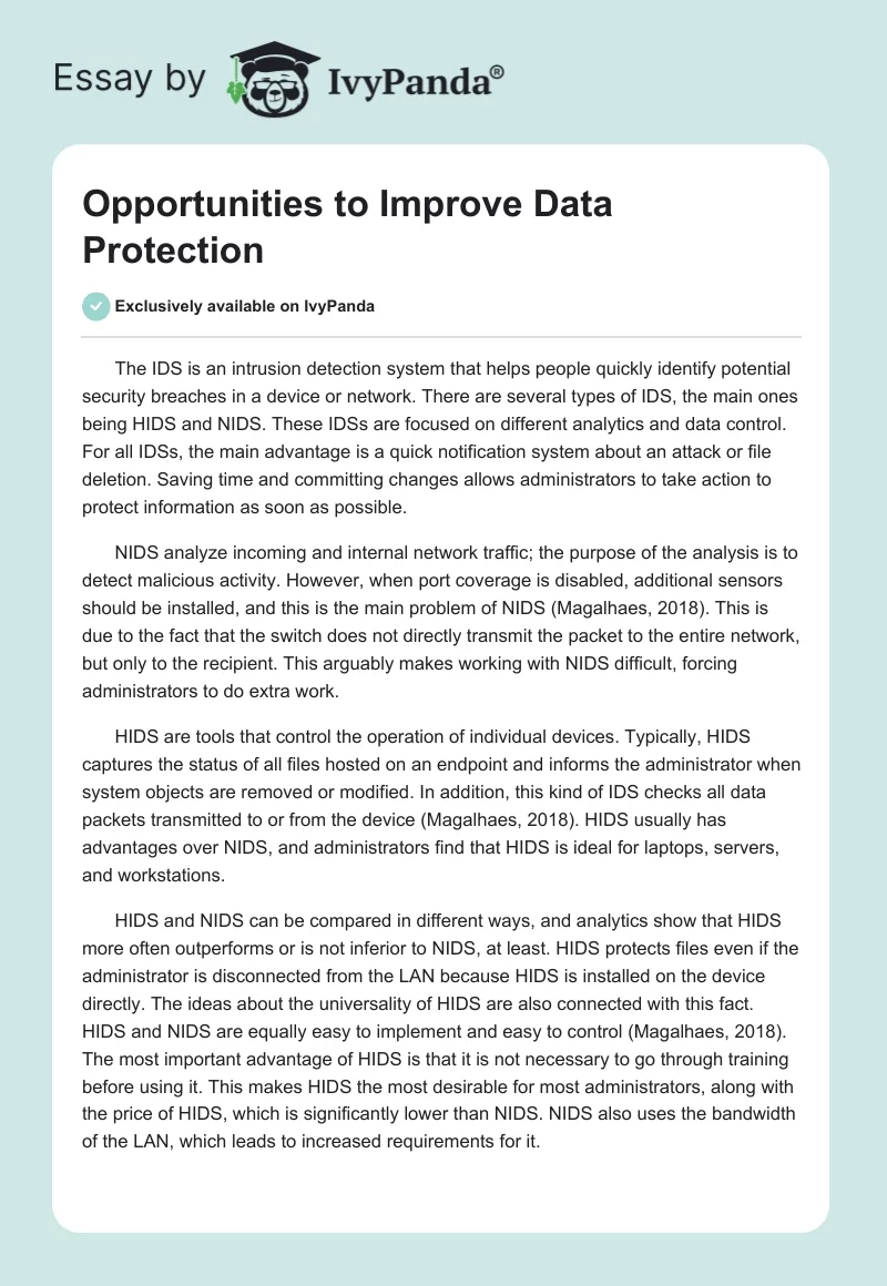 Opportunities to Improve Data Protection. Page 1