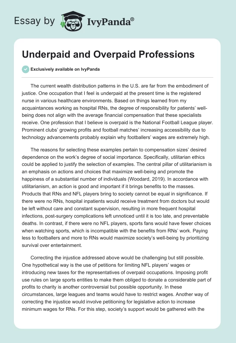 Underpaid and Overpaid Professions. Page 1