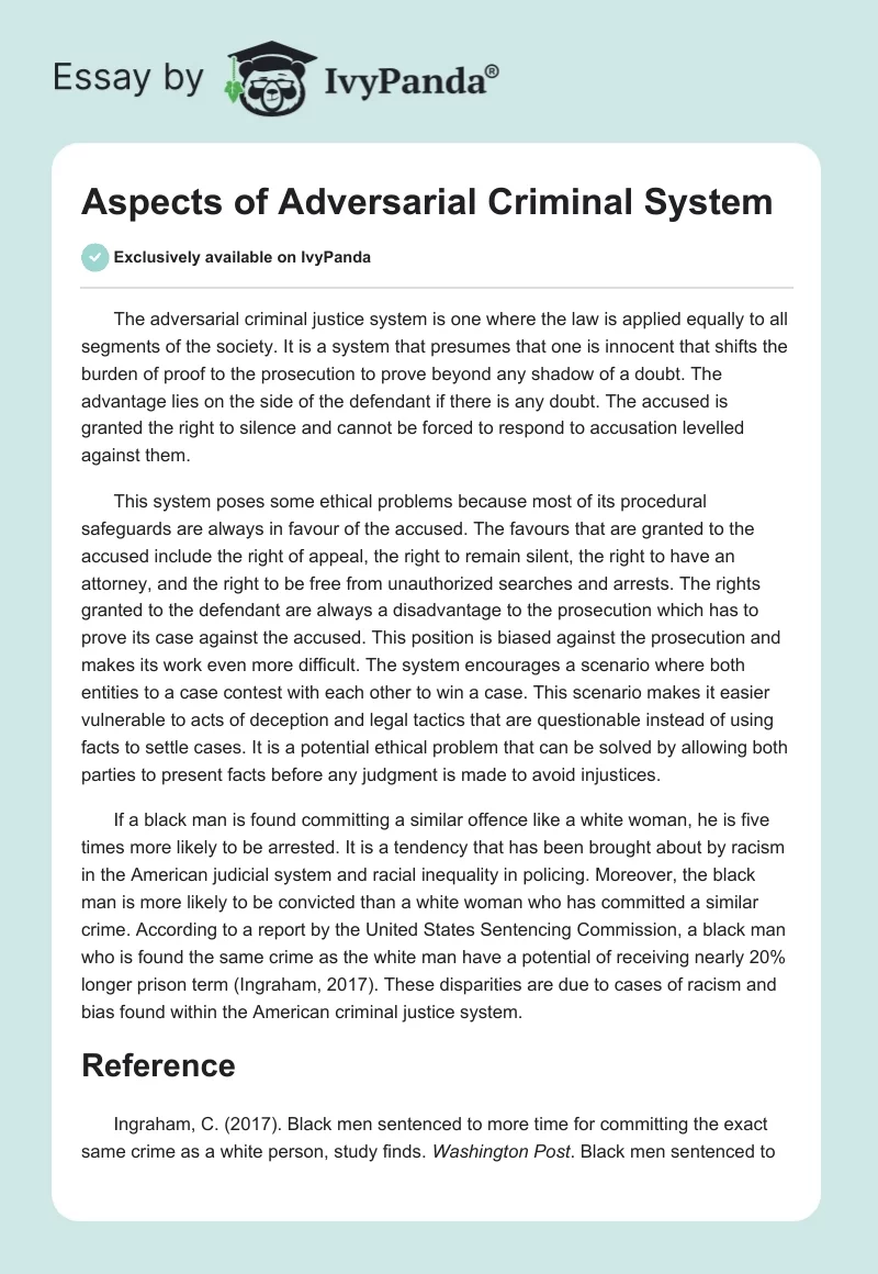 Aspects of Adversarial Criminal System. Page 1