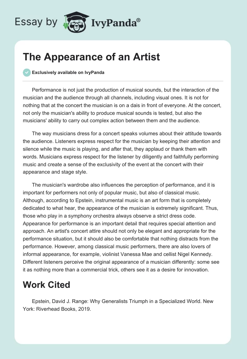 The Appearance of an Artist. Page 1