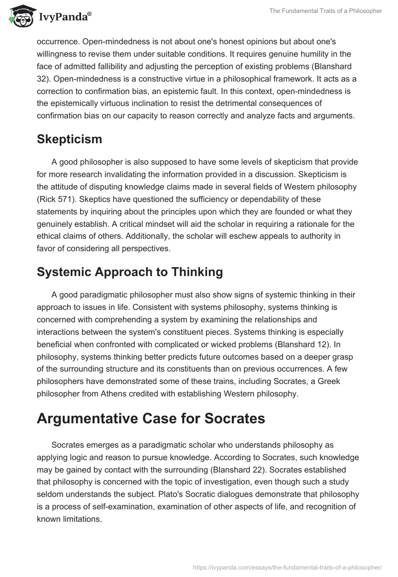 The Fundamental Traits of a Philosopher. Page 2