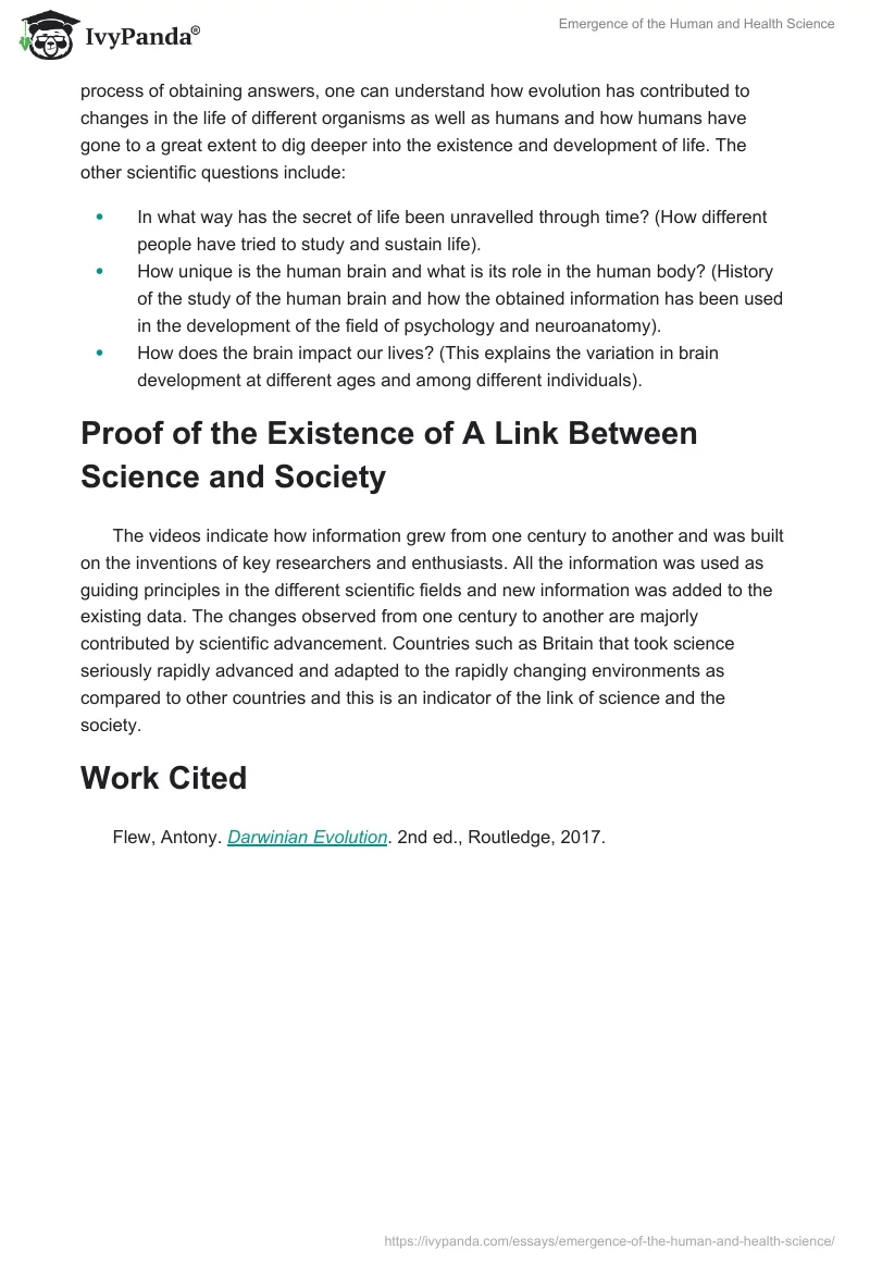 Emergence of the Human and Health Science. Page 2