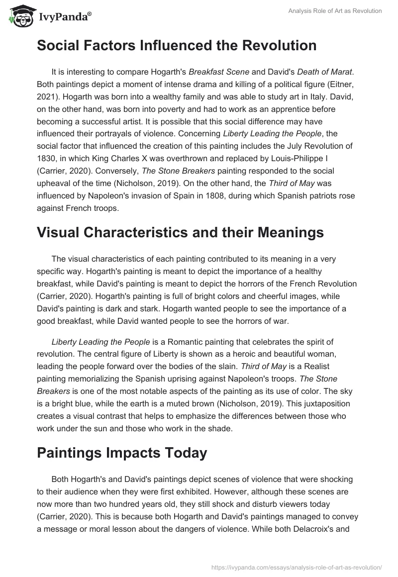 Analysis Role of Art as Revolution. Page 2