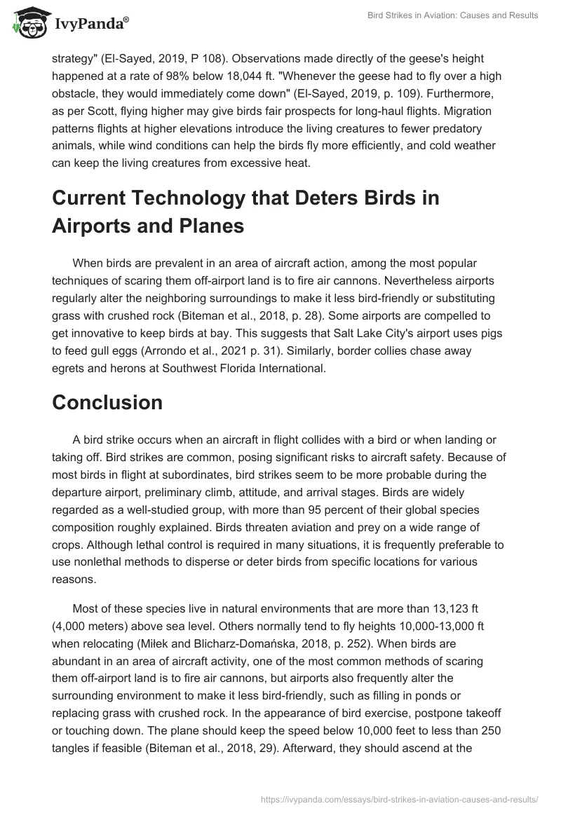Bird Strikes in Aviation: Causes and Results. Page 5
