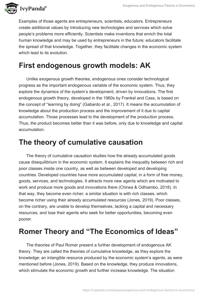 Exogenous and Endogenous Factors in Economics. Page 2