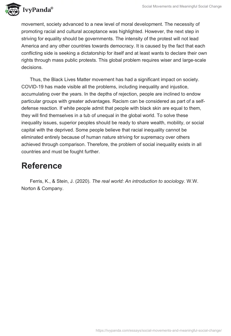 Social Movements and Meaningful Social Change. Page 2