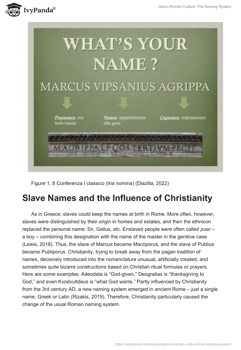 Greco-Roman Culture: The Naming System. Page 2
