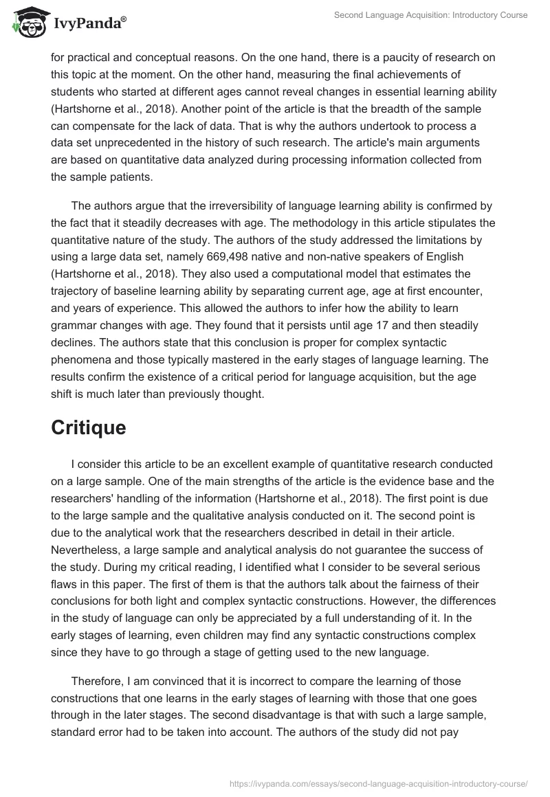 Second Language Acquisition: Introductory Course. Page 2
