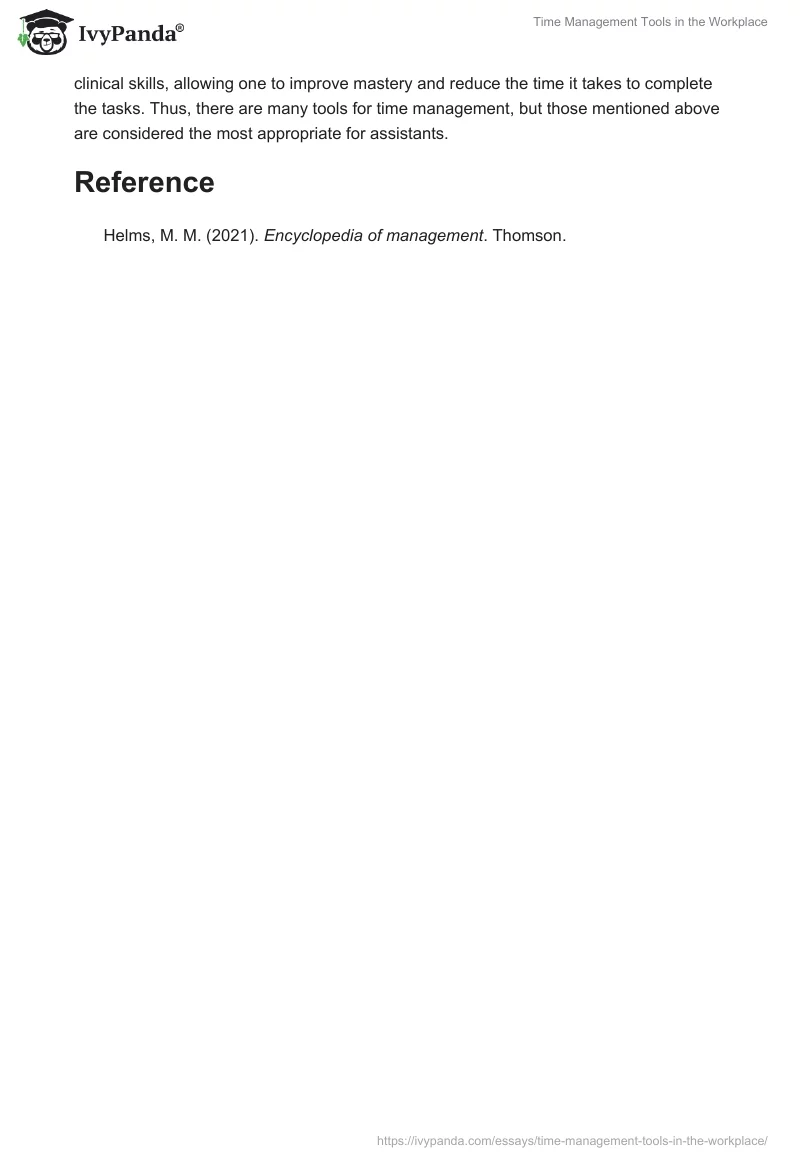 Time Management Tools in the Workplace. Page 2