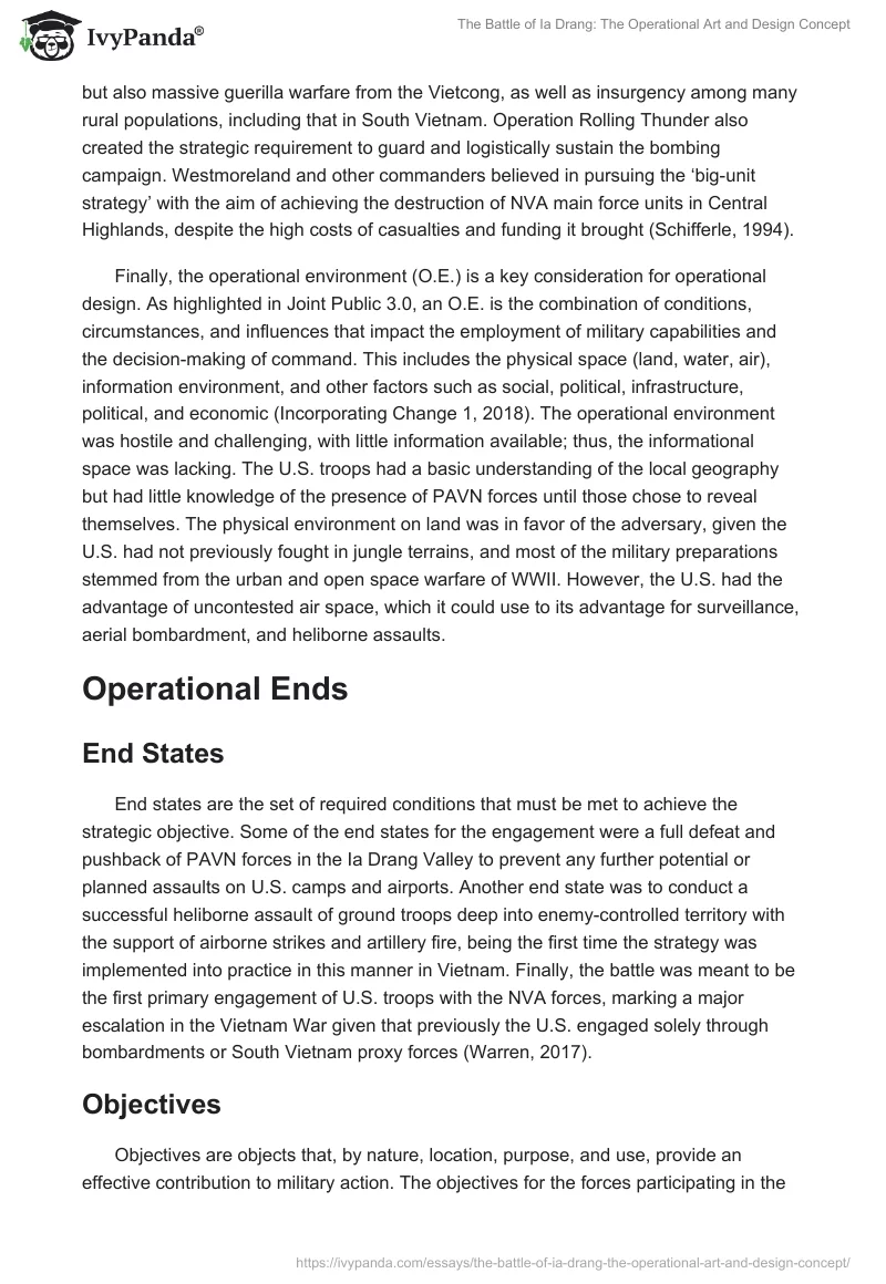 The Battle of Ia Drang: The Operational Art and Design Concept. Page 3