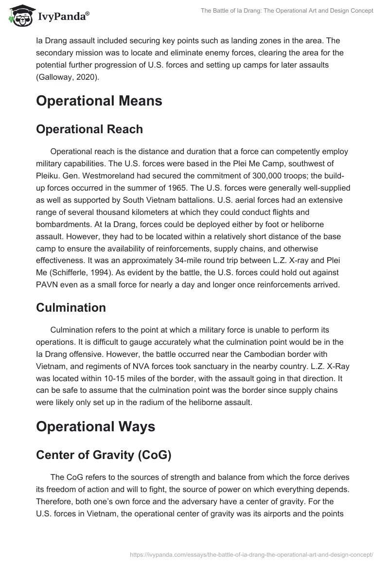 The Battle of Ia Drang: The Operational Art and Design Concept. Page 4