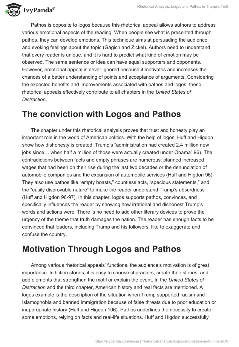 Rhetorical Analysis: Logos and Pathos in Trump’s Truth. Page 3