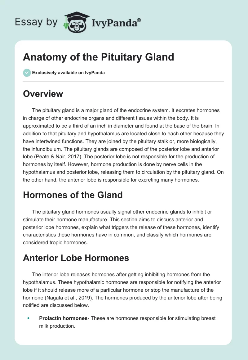 Anatomy of the Pituitary Gland. Page 1