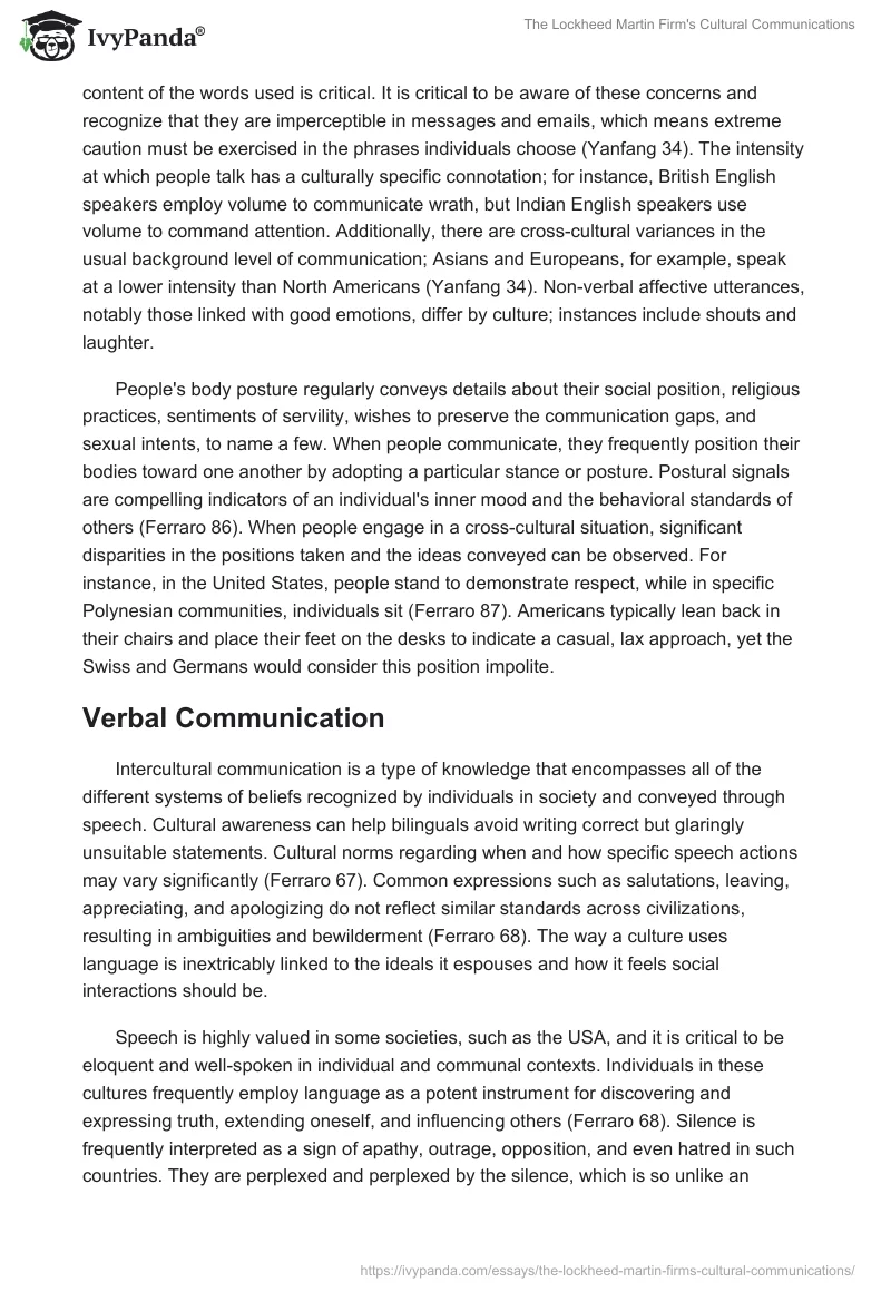 The Lockheed Martin Firm's Cultural Communications. Page 4
