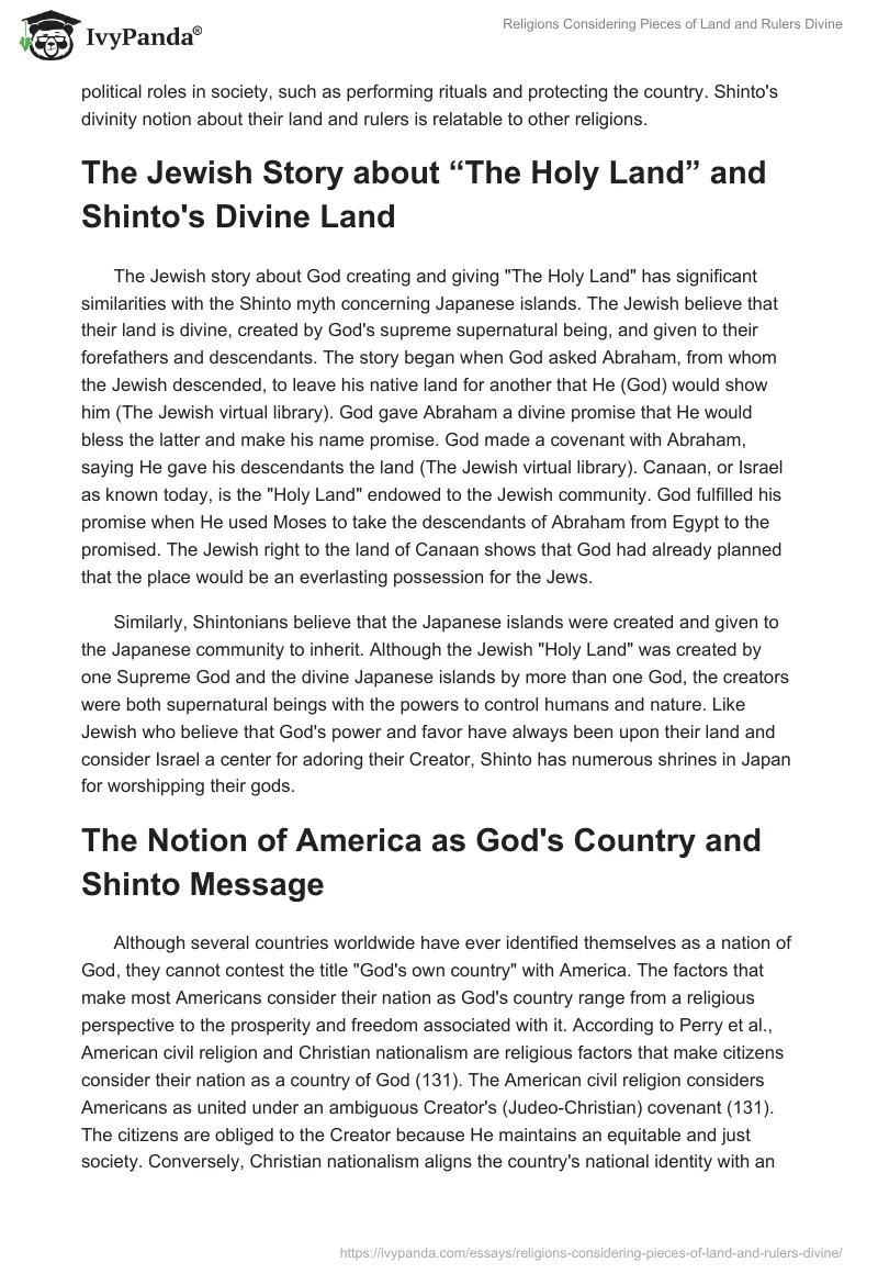 Religions Considering Pieces of Land and Rulers Divine. Page 2
