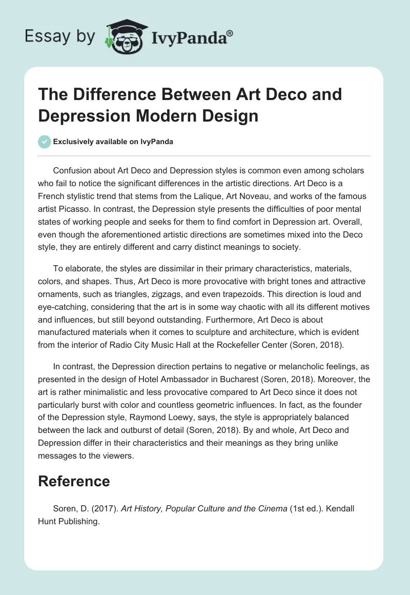 The Difference Between Art Deco and Depression Modern Design. Page 1