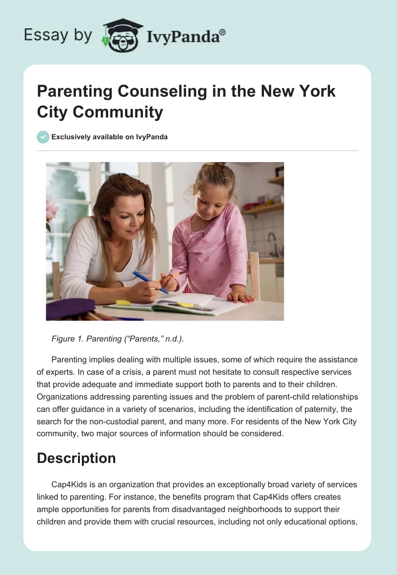 Parenting Counseling in the New York City Community. Page 1