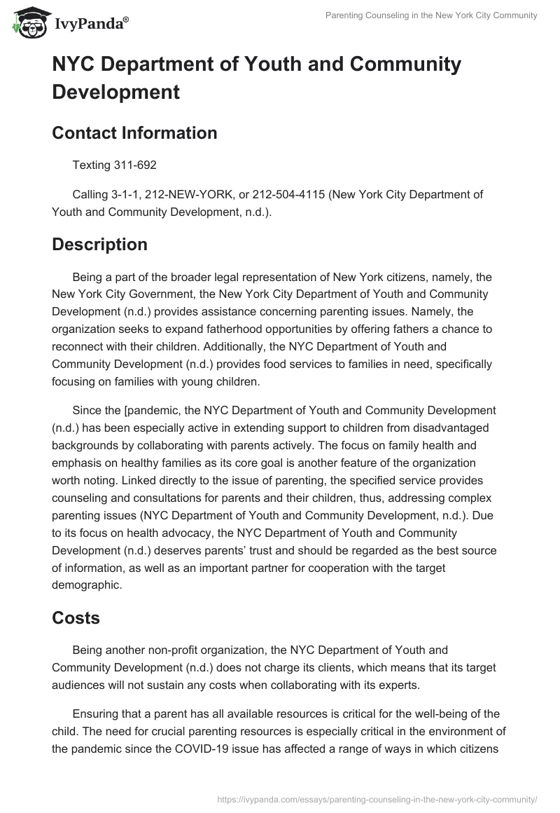 Parenting Counseling in the New York City Community. Page 3