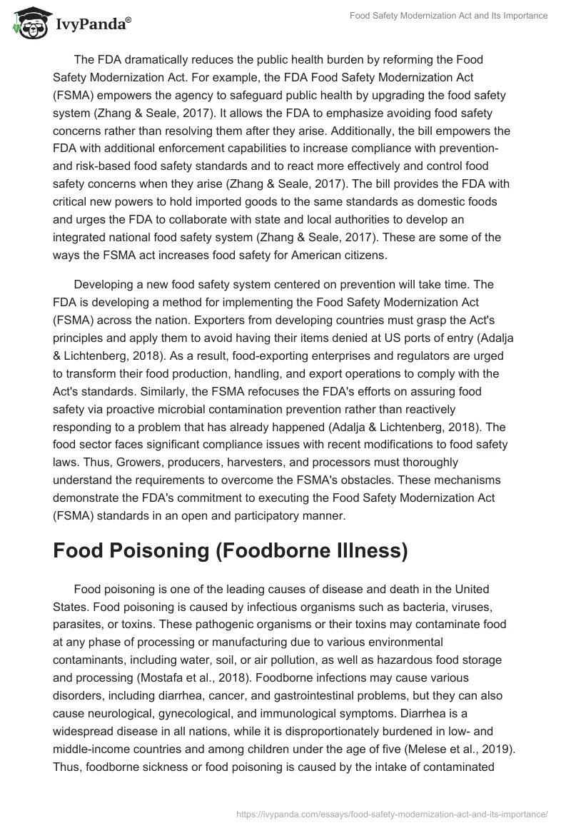Food Safety Modernization Act and Its Importance. Page 2