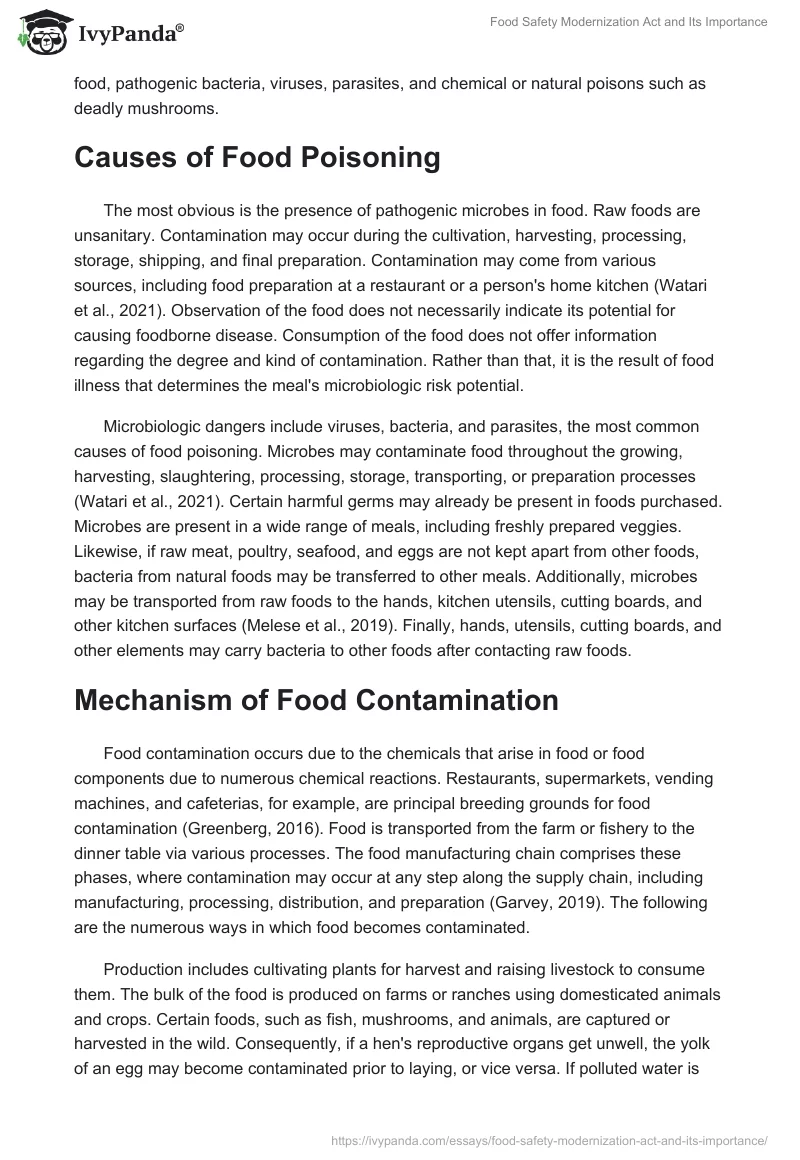 Food Safety Modernization Act and Its Importance. Page 3