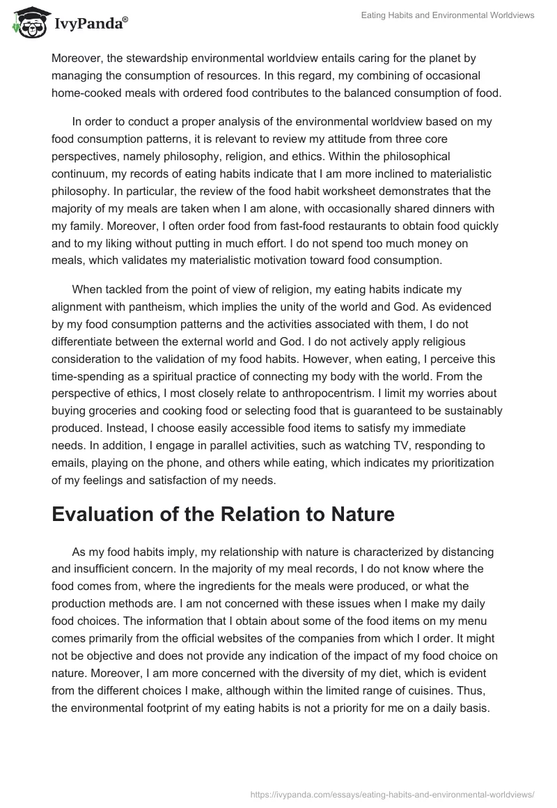 Eating Habits and Environmental Worldviews. Page 2