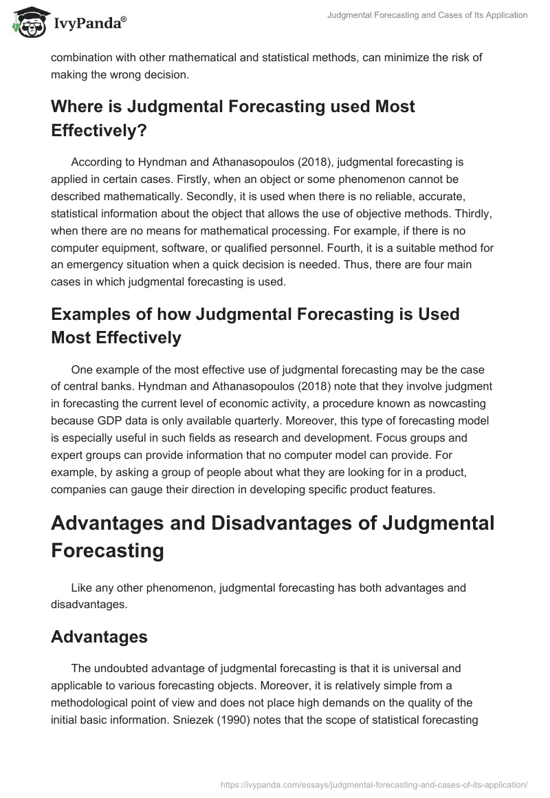 Judgmental Forecasting and Cases of Its Application. Page 2