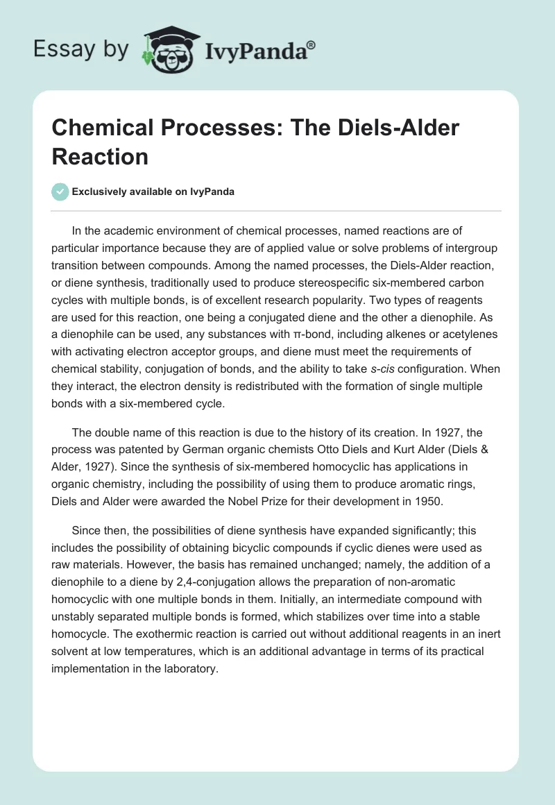Chemical Processes: The Diels-Alder Reaction. Page 1