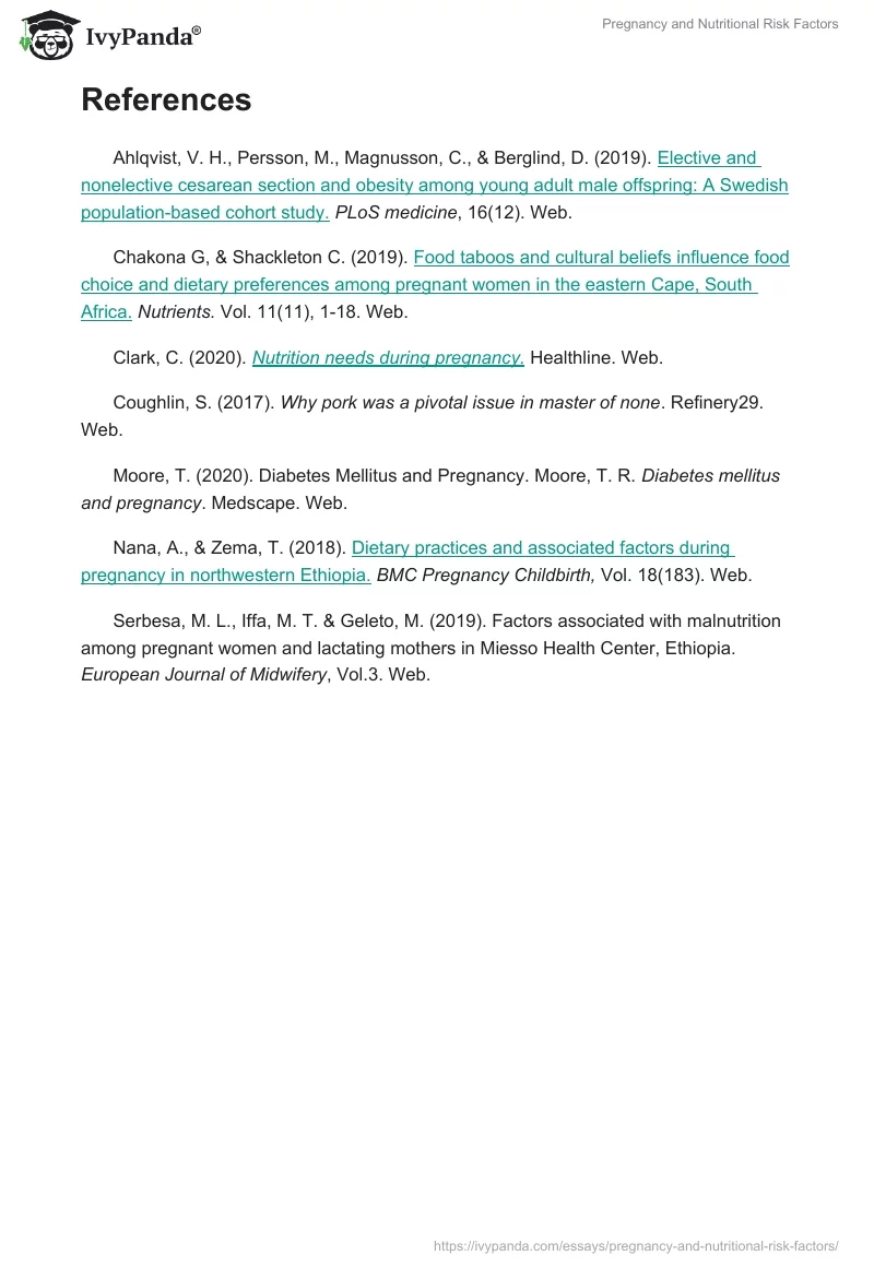Pregnancy and Nutritional Risk Factors. Page 4