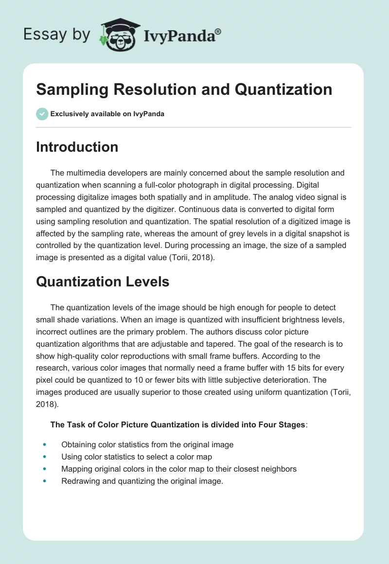 Sampling Resolution and Quantization. Page 1