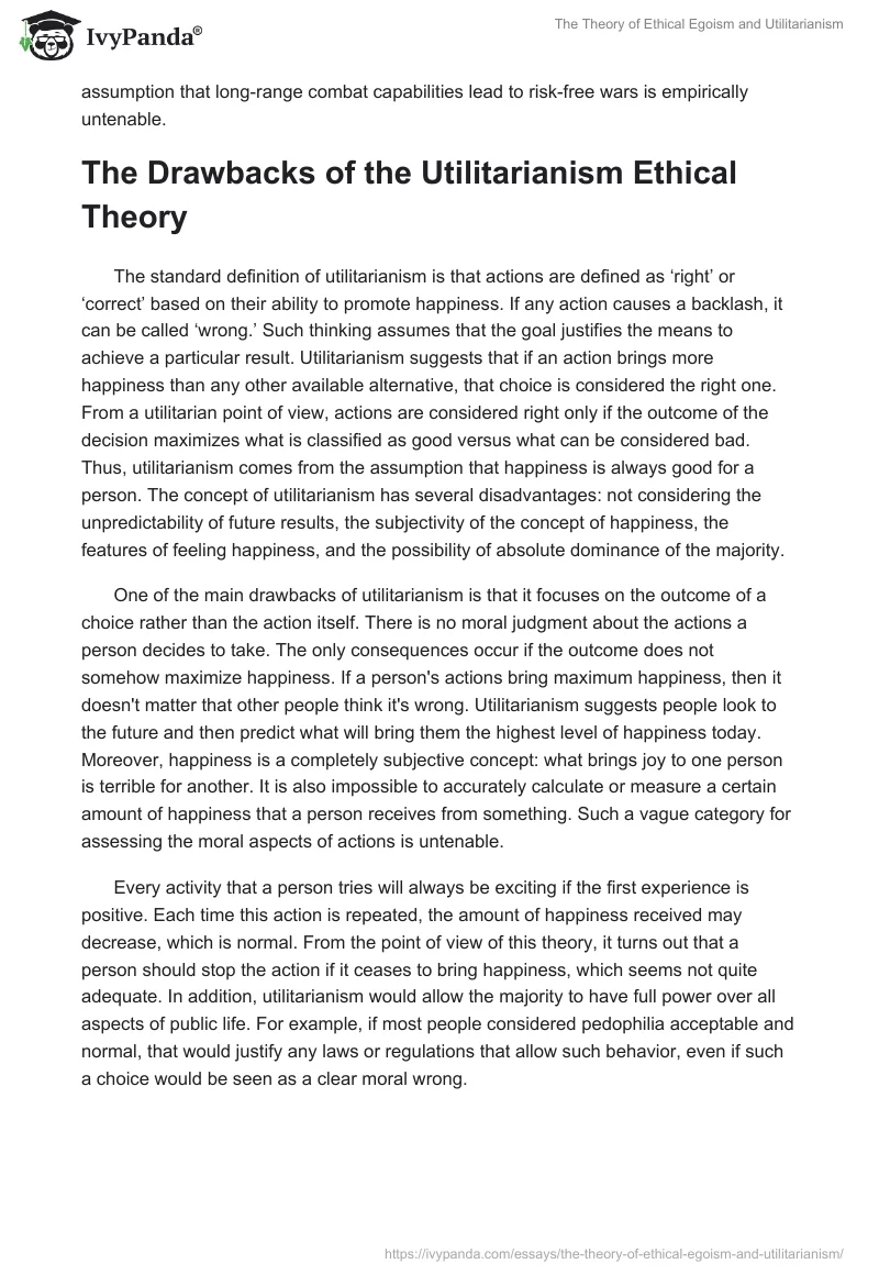 The Theory of Ethical Egoism and Utilitarianism. Page 3